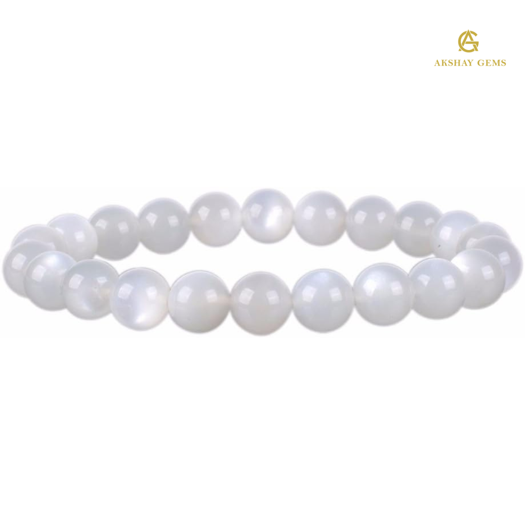 Natural White Moonstone Bracelet