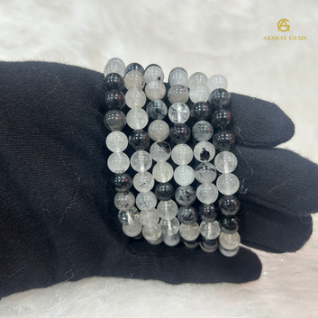 Natural Black Rutile Quartz Bracelet