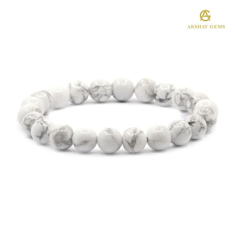 Natural White Howlite Bracelet