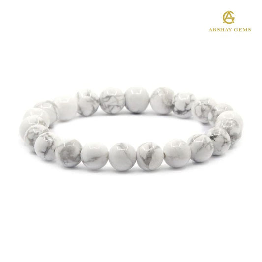 Natural White Howlite Bracelet