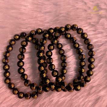 NATURAL OM Mani BLACK ONYX BRACELET