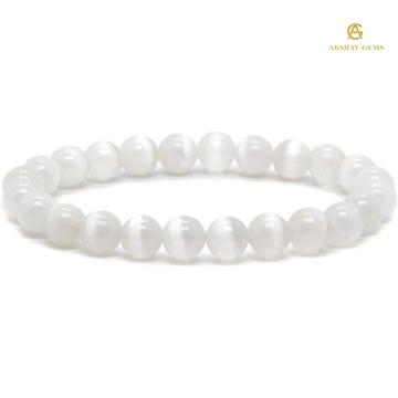 Natural Cat Eye White Selenite Bracelet