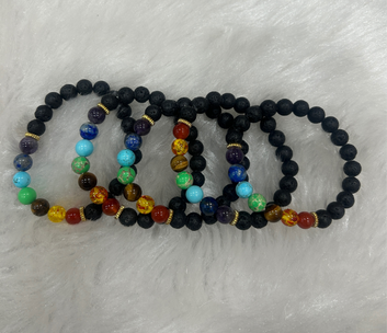 7 Chakra + lava Bracelet